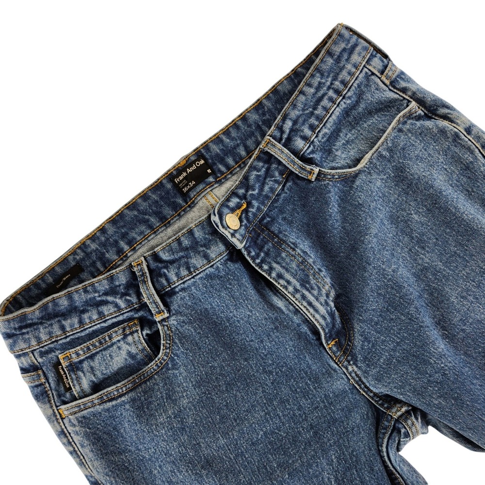 Frank And‎ Oak Jeans Mens 36x34 Blue Skinny Fit Cotton Recycled Blend